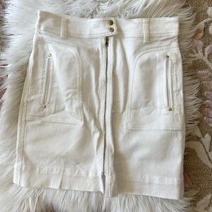 Etcetera White Denim Skirt